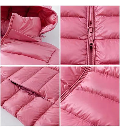 Women's X-long Office Lady Hat Detachable Puffer Jackets 2025 New Arrival Autumn Winter White Duck Down Warm Coat