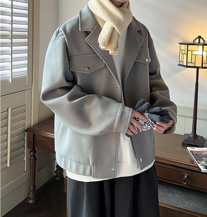 Men's Plus Size Winter Coat 3XL 5XL 300lbs Heavy Thick Wool Blend Trench Coat Vintage British Style Casual Pilot Jacket