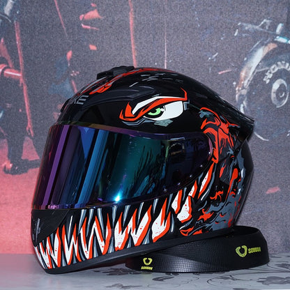 Capacete de Motocicleta Fechado Masculino Feminino DOT Inverno Segurança Antiembaçante Impermeável Pilotagem Moto Capacete Motocross