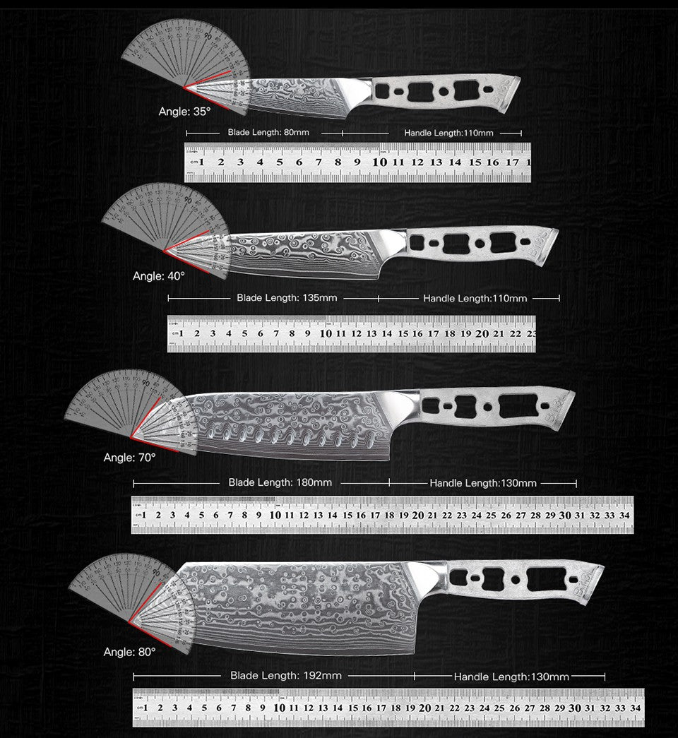 Lâmina Bruta para Facas de Cozinha TURWHO DIY, Aço Damasco 67 Camadas VG10, Faca Japonesa de Chef Santoku Kiritsuke para Fatiar e de Uso Geral