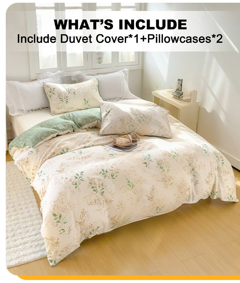 3pcs Elegant Floral Tea Art Print Duvet Cover Set? Soft Skin-Friendly Bedding Set Includes 1 Duvet Cover And 2 Pillowcases