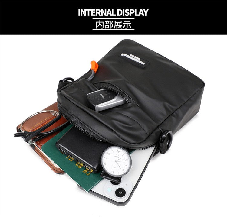 Simple Mini Men Crossbody Bag For Phone Side Bag Casual Waterproof PU Leather Shoulder Bag Business Small Messenger Sling Bags