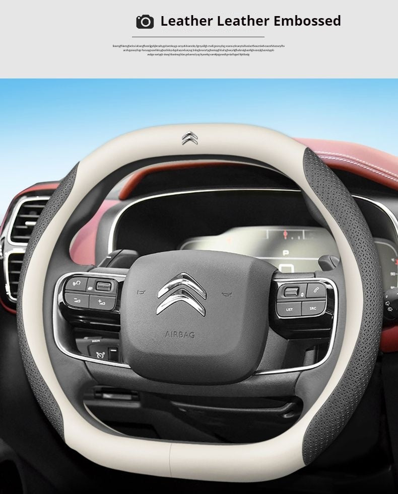 Capa de Volante de Couro para Carro Citroen C1 C2 C3 C4 C5 C6 C4L VTS Berlingo Picasso Aircross Sega Ely See C3-XR Acessórios