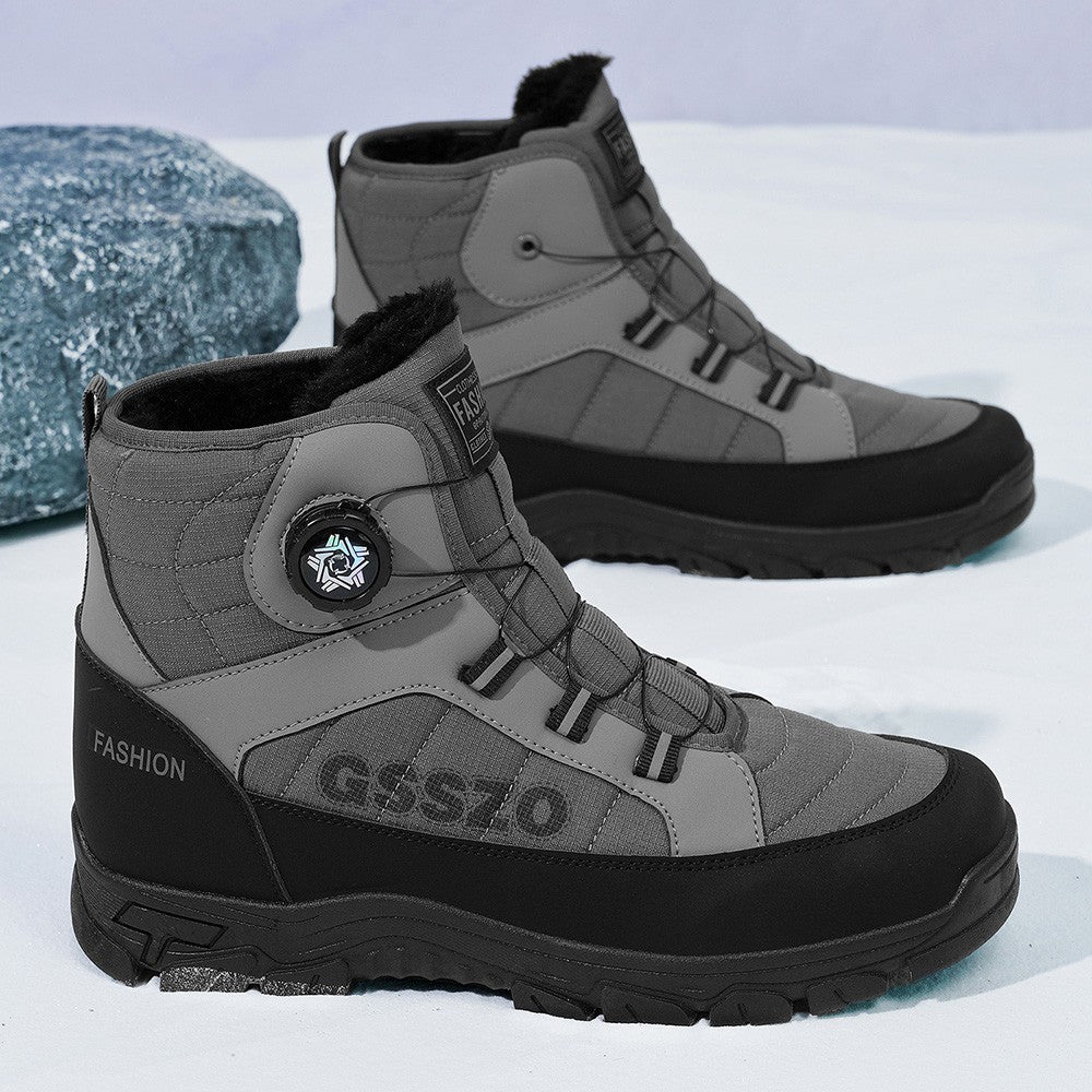 Winter New Swivel Buckle Fleece Waterproof Snow Boots Outdoor Non-slip and Wear-resistant