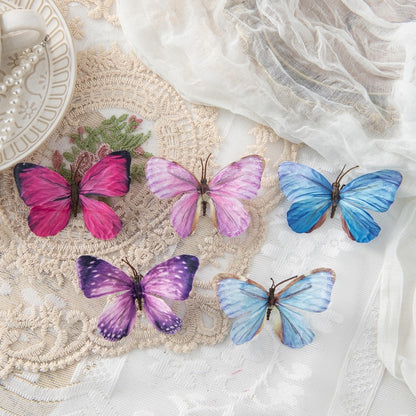 5/10PC Artificial Fake Fluorescent Butterfly Home Room Decor Valentine's Wreath Wedding Bridal Diy Gift Box Accessories Headwear