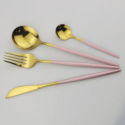 8 colheres de mesa de jantar, talheres de aço inoxidável, prateado, talheres dourados, utensílios de cozinha, talheres pretos.