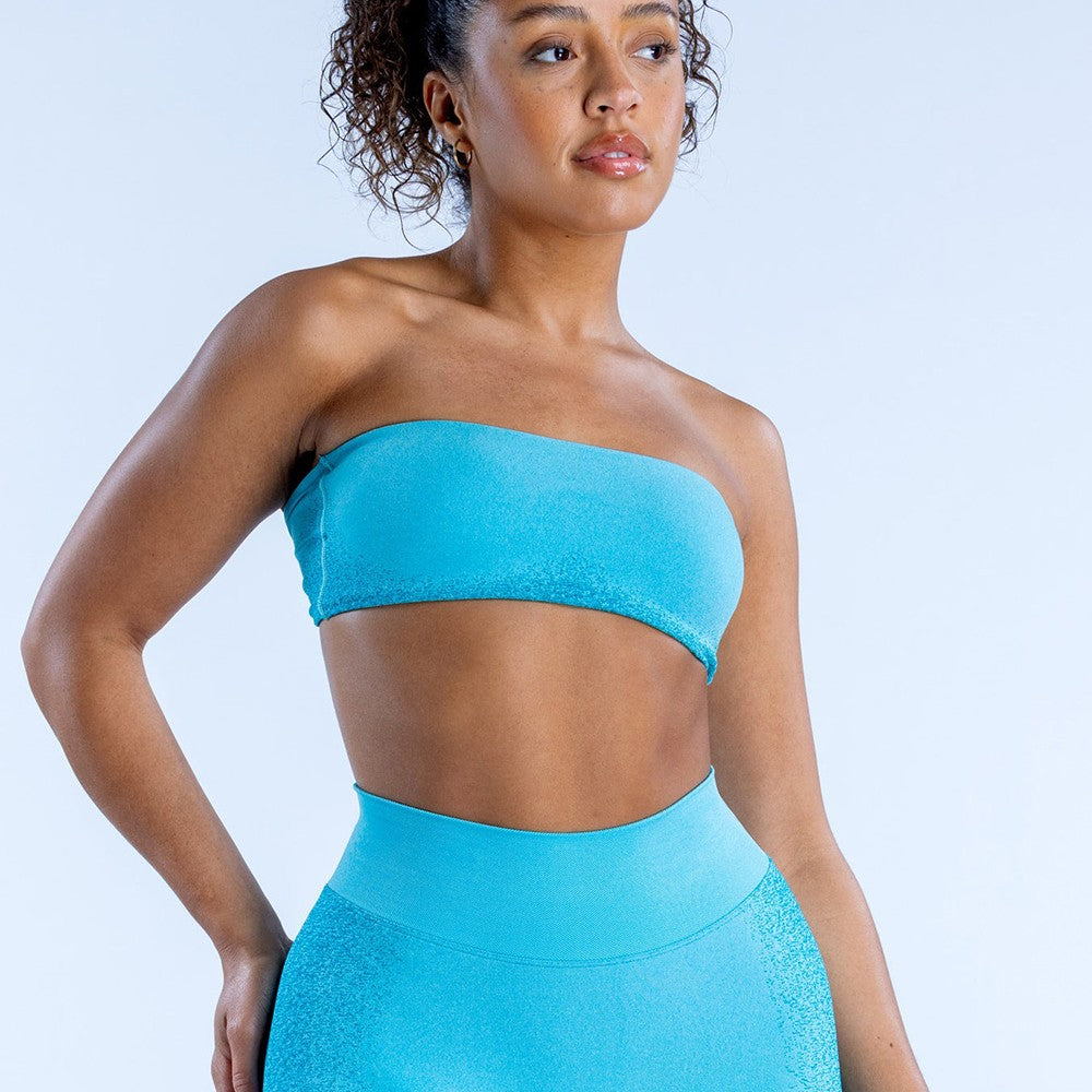 Ignite Bandeau Impact Sport Bra Women Seamless Yoga Bra Medium Support Padded Gym Crop Top Stretchy Fitness Back Cross Sport Top