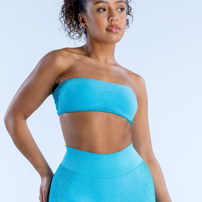 Ignite Bandeau Impact Sport Bra Women Seamless Yoga Bra Medium Support Padded Gym Crop Top Stretchy Fitness Back Cross Sport Top