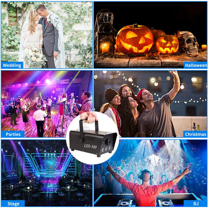 New LED Timer Disco Smoke Machine 500W Remote Dj Halloween Smoke Spraying Equipment Christmas Wedding Party Stage Fog Machine