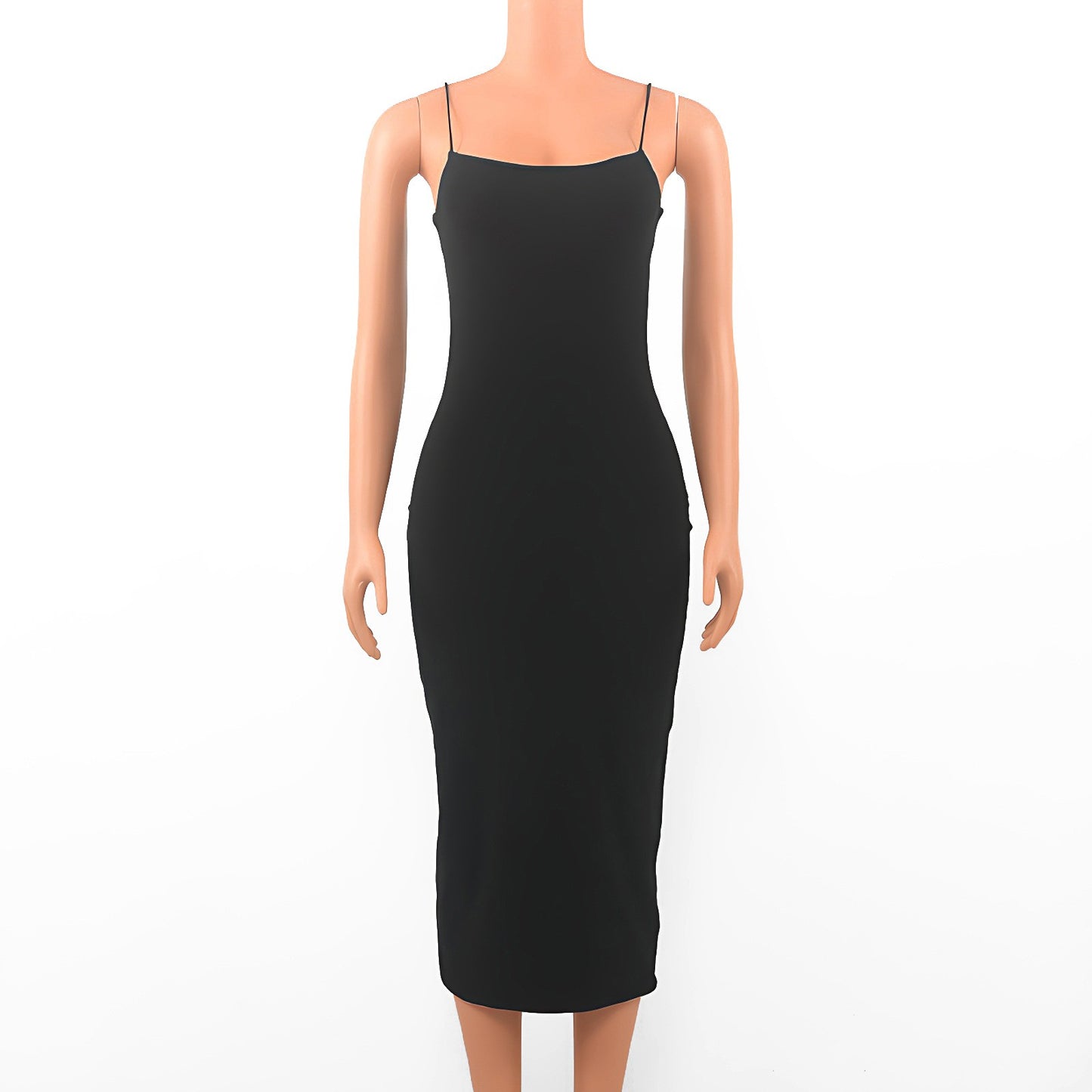Summer Black Sexy Dress Women Streetwear Sleeveless Backless Solid Spaghetti Str