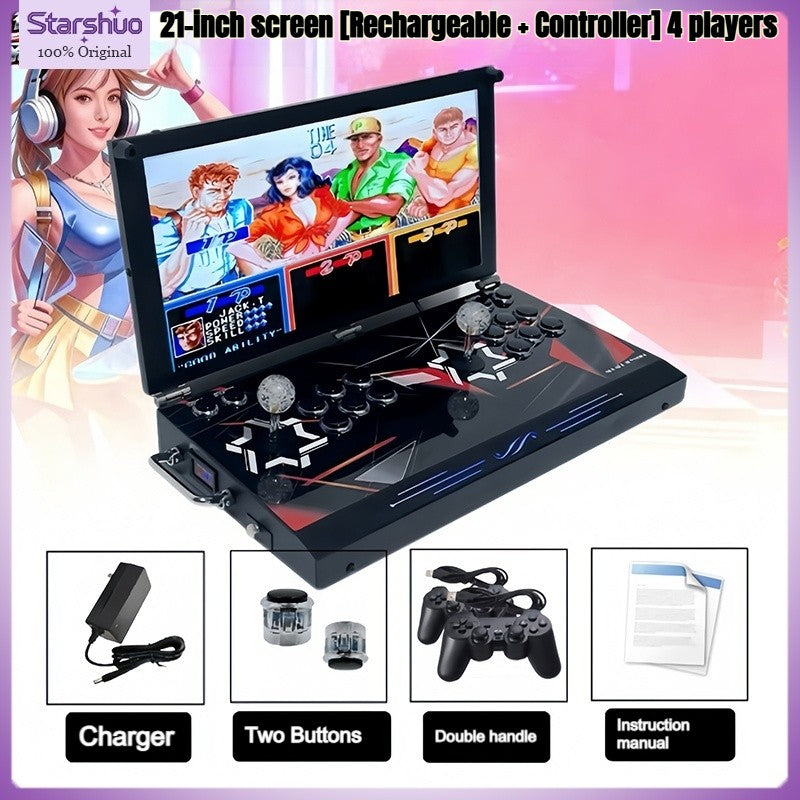 2026 New 21-inch Large Screen Home Game Console for Two-Player Fighting Built-in Games No Lag Street Fighter Arcade Game Console