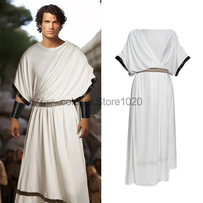 Greek Toga Costume For Men Roman Halloween Dionysus Costume With Wristband Adult Halloween Party King Gladiator Clothing Suit