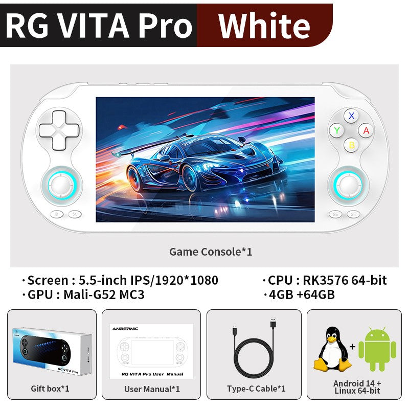 Anbernic RG VITA / RG VITA Pro Handheld Game Console IPS Touchscreen 5000mAh Video Gaming Player Supports AI Streaming RixelHK