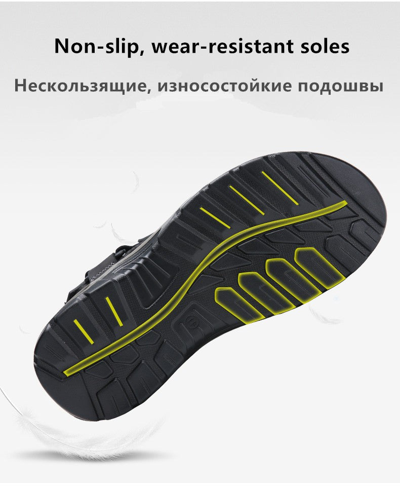 Fashion Men's Sandals Summer Soft Beach Flip Flop Comfortable Genuine Leather Sandals Outdoor Men Roman Sandals Size 46