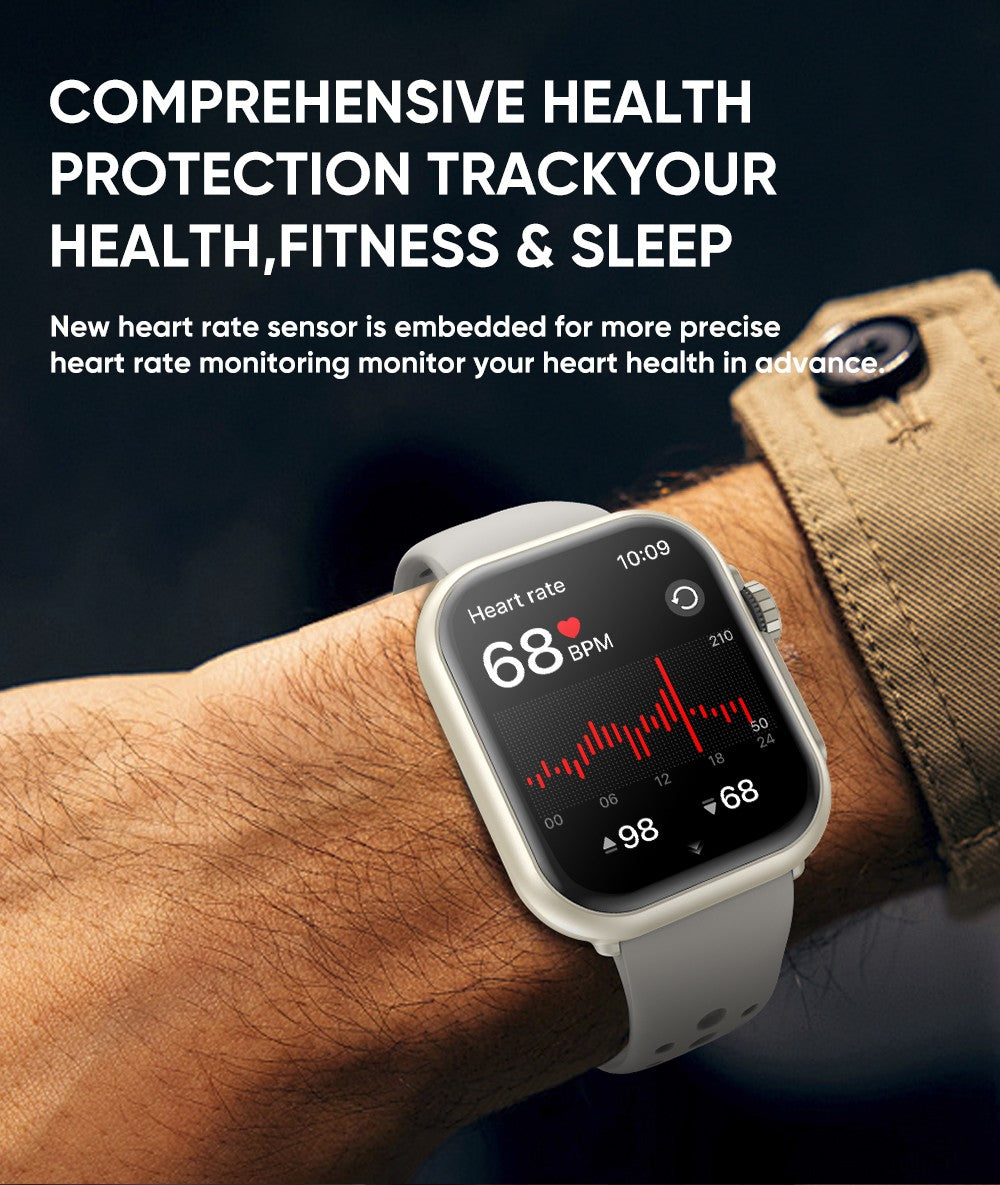 2025 Novo Relógio Inteligente Esportivo da Moda Masculino Feminino Tela Sensível ao Toque Total AMOLED HD de 1,85 Polegadas IP68 À Prova D'Água Smartwatches com Chamada Bluetooth