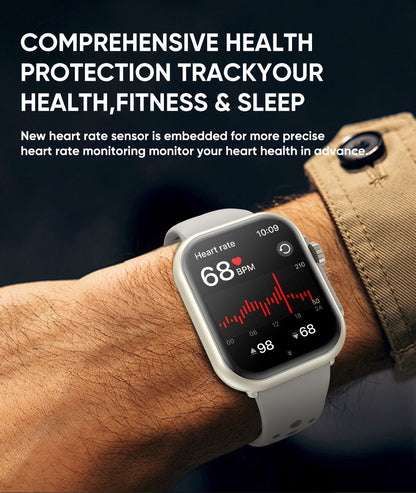 2025 Novo Relógio Inteligente Esportivo da Moda Masculino Feminino Tela Sensível ao Toque Total AMOLED HD de 1,85 Polegadas IP68 À Prova D'Água Smartwatches com Chamada Bluetooth