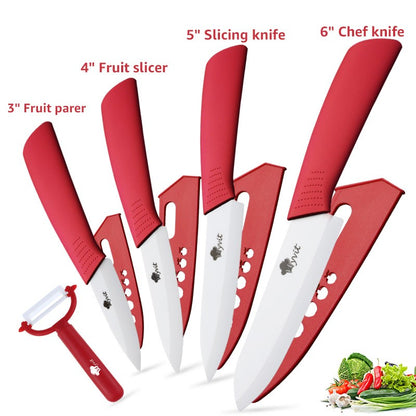 Conjunto de Facas de Cerâmica para Cozinha, 3 4 5 6 polegadas, Faca do Chef, Utilitária, para Fatiar, Cortar Frutas, Legumes, Comida de Bebê, para Descascar, Cabo Antiderrapante