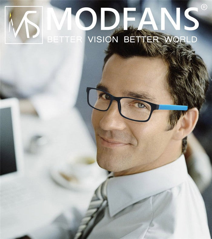 MODFANS Óculos de Leitura Masculino Feminino Retangular Clássico Leitores Eeyeglasses Armação Flexível Dobradiça de Mola com Dioptria +1.0 a +4.0