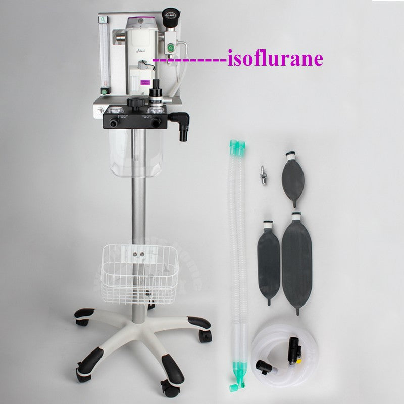 Máquina de Anestesia Veterinária para Animais Cães Gatos Equipamento de Anestesia Veterinária com Carrinho