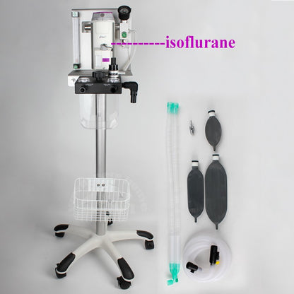 Máquina de Anestesia Veterinária para Animais Cães Gatos Equipamento de Anestesia Veterinária com Carrinho