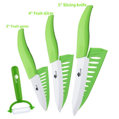 Ceramic Knives Set for Kitchen 3 4 5 6inch Chef Knife Anti-slip Handle Rustproof Blade Fruit Vegetable Slicer Paring Cook Cutter
