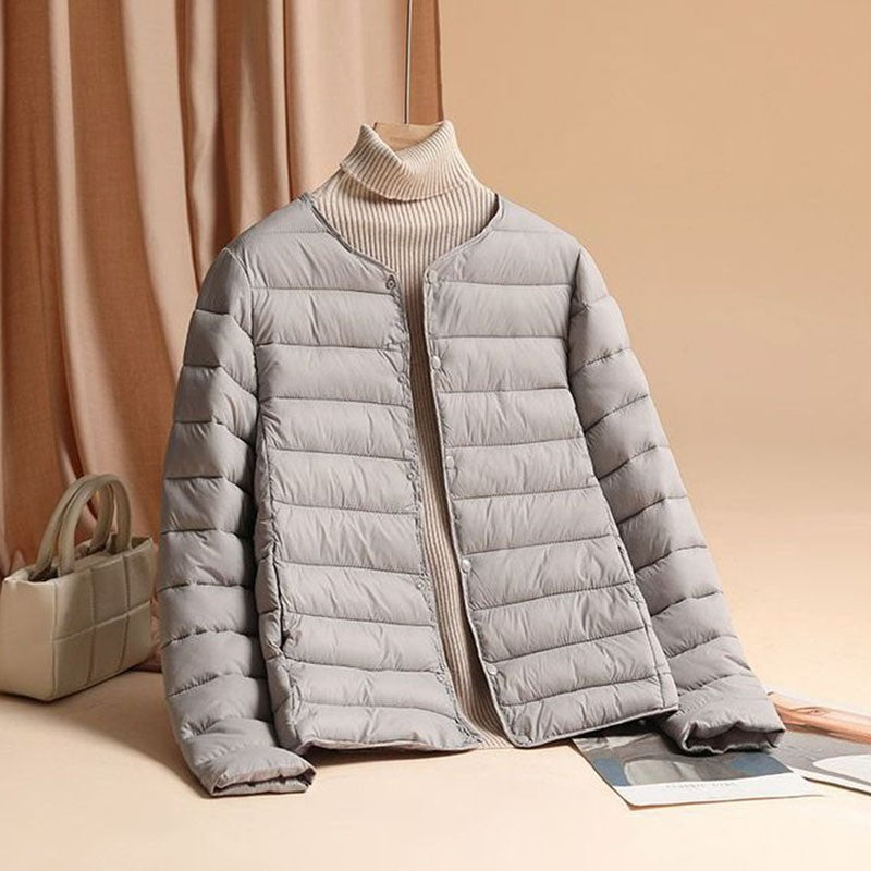 2025 New Autumn Winter Warm Women Jacket Fashion Ultra Lightweight Down Cotton Slim Coat Solid Matt Fabric Windbreaker Parkas