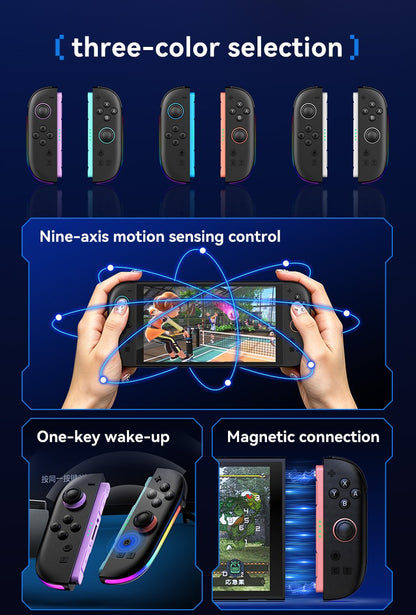 JOY-06 Wireless Game Controller For Switch 2 Magnetic Bluetooth Gamepad with 9-Axis Gyroscope RGB Light Wake-up For NS2 Joycons