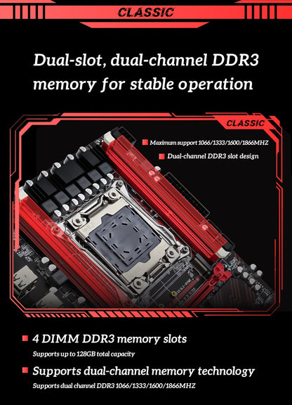 Conjunto de Placa-mãe SOYO X99 D3 Gaming com CPU Intel LGA2011-3 E5 2676 V3 Memória RAM ECC DDR3 8GB*1 Componentes de computador M.2 NVME