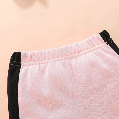 Comfort Fashion Spring-Autumn Baby 2-Piece Clothing Set Children Long Sleeve Hoodie and Color Blocked Pants Everyday Wear Sets