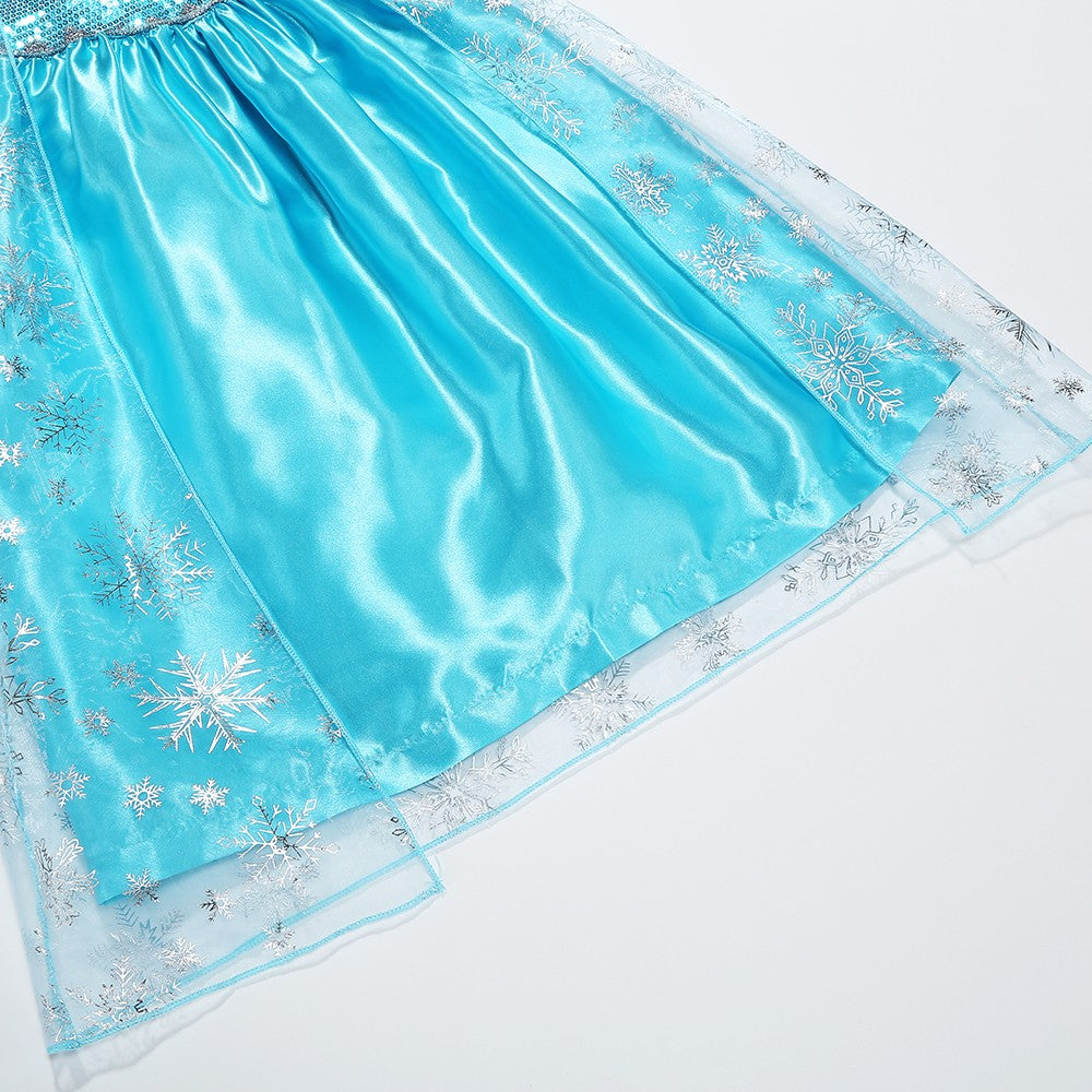 2026 Vestidos Snow Queen Princess Dress Girls Costume Halloween Kids Role-play Carnival Children Birthday Party Dress