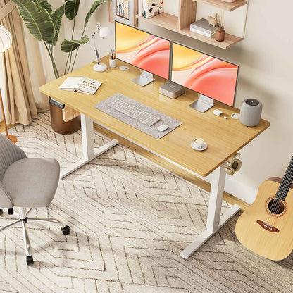 Mesa de Escritório Elétrica Ajustável em Altura JHK, Estação de Trabalho Ergonômica com Estrutura de Metal para Casa e Escritório