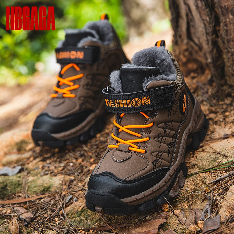 Winter Children's Casual Snow Ankle Boots Non-slip Outdoor Mountain Climbing Shoes Fashion Kids Waterproof Warm Sneakers