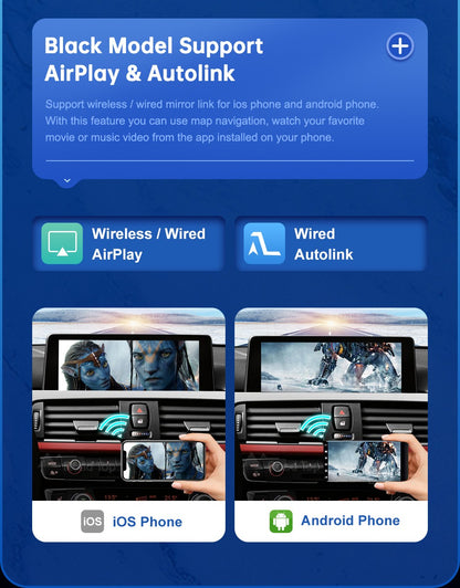 Wireless Android Auto For BMW 3 4 Series F30 F31 F32 F33 F34 F35 F36 CIC NBT EVO 2011-2020 Carplay Interface Mirror Link Airplay