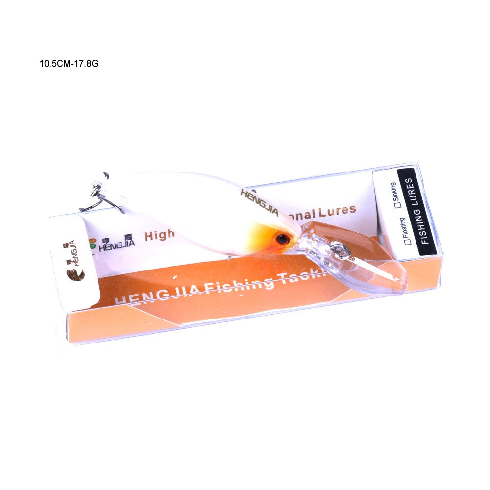 HENGJIA 13G 9CM Iscas de Pesca Rock Crank Bait Crankbait Minnow Baixo Anzóis Triplos Isca Dura Wobbler Língua Longa e Grande