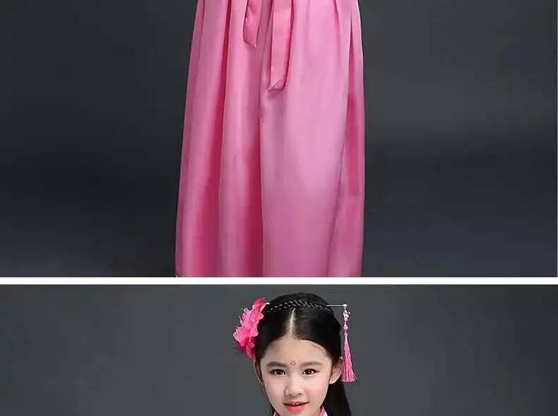 Hanfu Chinese Costume Girls Children Kimono Traditional Vintage Ethnic Fan Students Dance Halloween Japanese Yukata Kimono Style