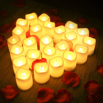 24/48Pcs Flameless LED Candle Lights Battery Powered Creative Wishing Tea Lamp Warm White Halloween Wedding Christmas Decoration