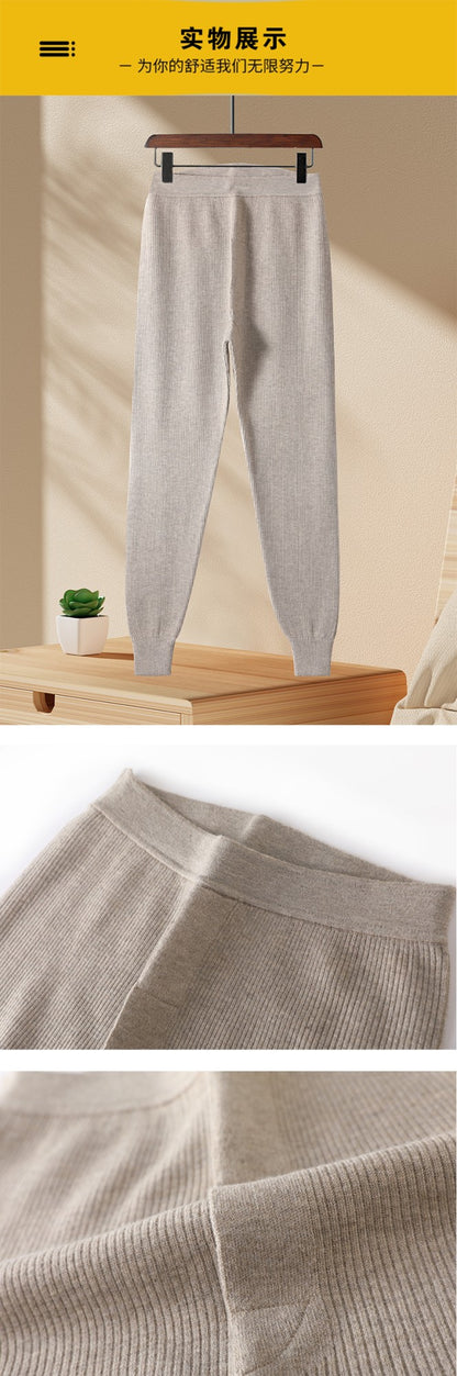 Men's Pull Wool Underwear Pants High Waisted Elastic Thermal Tights Leggings Warm Fleece Inner Wear Underpants Man Clothing