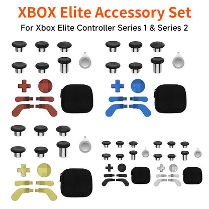 14-in-1 for Xbox One Elite Series 2 Controller Accessory Kit Metal D-Keys Trigger Paddles Repair Kit Gamepad Thumbstick Grip