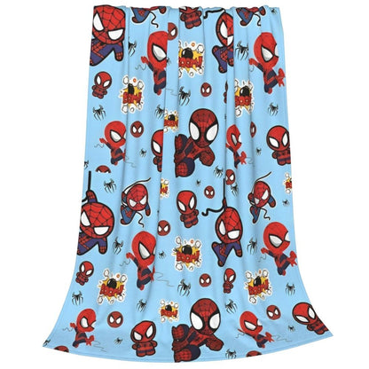 Cobertor de flanela engraçado e quente de desenho animado anime do Homem-Aranha, lindo e legal, para decoração de cama e lounge
