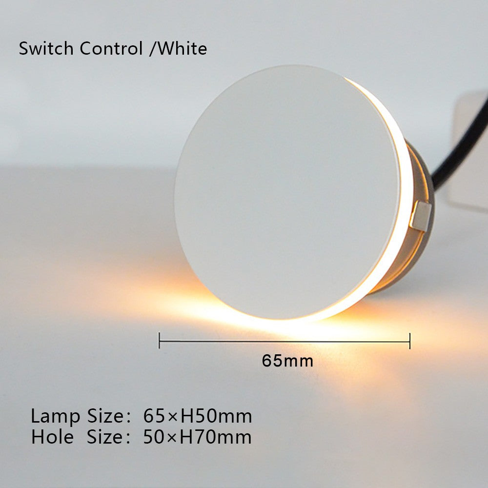 SANDIY Led Step Light Recessed Wall Lamp Round Stair Lighting Waterproof Indoor&Outdoor Luminaire for Bathroom Yard Balcony Deck