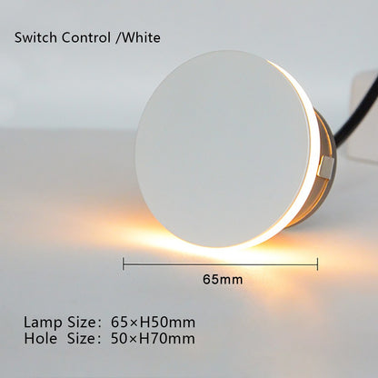 SANDIY Led Step Light Recessed Wall Lamp Round Stair Lighting Waterproof Indoor&Outdoor Luminaire for Bathroom Yard Balcony Deck
