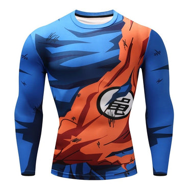 2025/26 Popular Anime COS Dragon Ball Wukong Fitness Sportswear Long Sleeved T-shirt for Teenagers and Men Adult Gym Top
