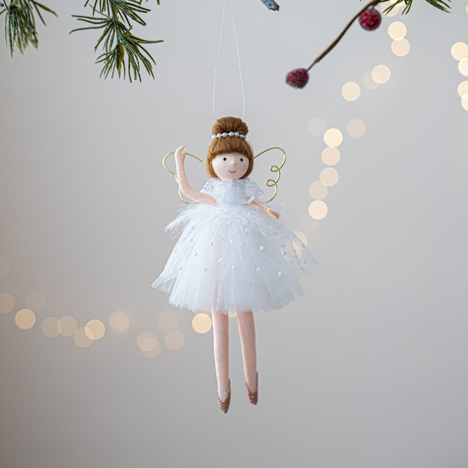 Christmas chiffon dress angel girl doll decoration Christmas tree pendant hanging decoration family New Year decoration