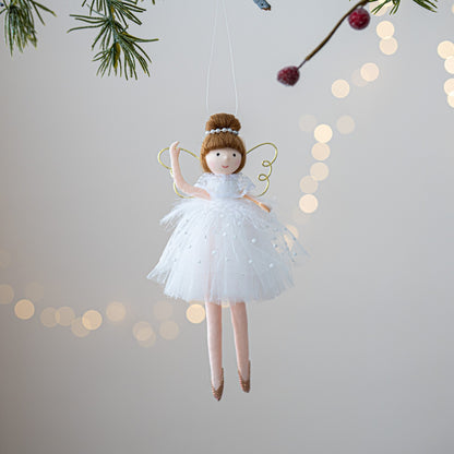 Christmas chiffon dress angel girl doll decoration Christmas tree pendant hanging decoration family New Year decoration