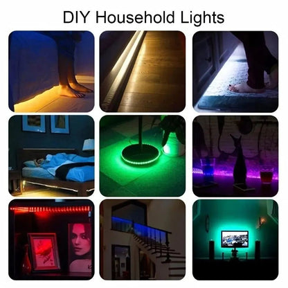 Motorcycle LED Strip Lights 5050 RGB Bluetooth APP Remote Control USB Christmas Decorative Lights for Motorcycle Room Decor