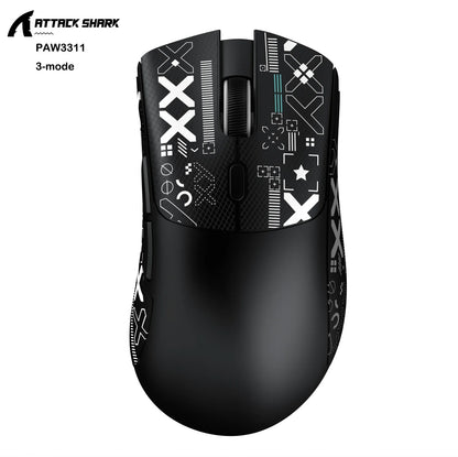 Mouse Gamer Sem Fio Attack Shark R1/X11, 18K DPI PAW3311, Ergonômico, Leve, Tri-Modo Bluetooth 2.4GHz USB, para PC/Notebook
