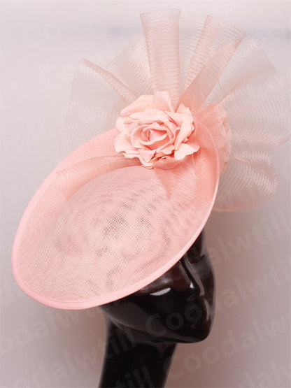 Fascinator Feminino Azul Marinho Chic Chapéu Elegante para Royal Ascot Millinery Noiva Casamento Coquetel Acessórios de Cabelo Véus e Acessórios para Cabeça