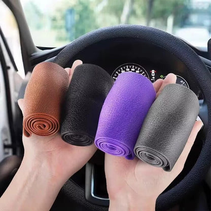 Capa de Volante Universal de Silicone Antiderrapante para Carro Textura Elástica Capas de Volante em Formato de D Acessórios de Decoração para Carro