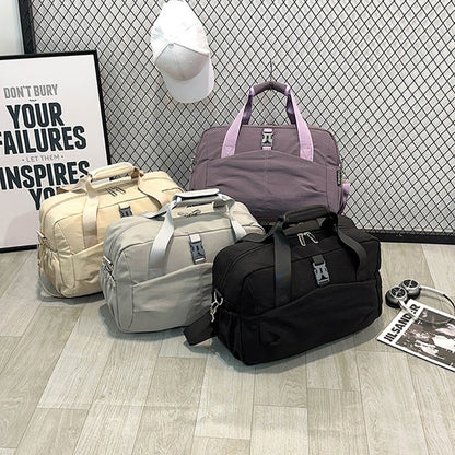 Women Travel Tote Bag Casual Outdoor Travel Short Trip Luggage Shoulder Bags Portable Commuting Gym Fitness Sports Handbag