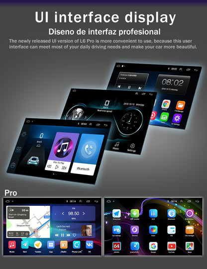 LEHX Universal 7 Inch 2 din Android 15 Car Radio 2.5D QLED Screen Car Multimedia Player Carplay Android Auto Stereo Autoradio